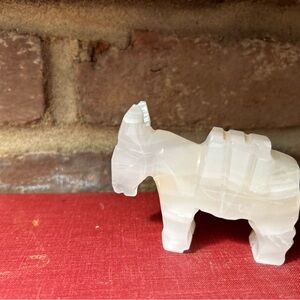 White Alabaster Donkey Figurine